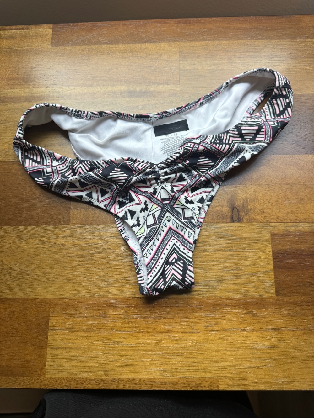 Victoria’s Secret Pink Geometric Ruched Bikini Bottoms XS